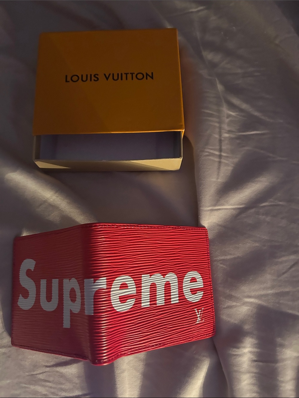 Louis Vuitton x Supreme Red Epi Leather Bi-Fold Wallet